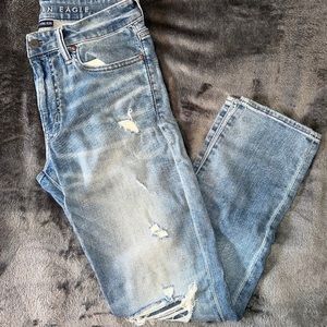 American Eagle Next Level Flex distressed & repaired Slim Jean. Size 30x30